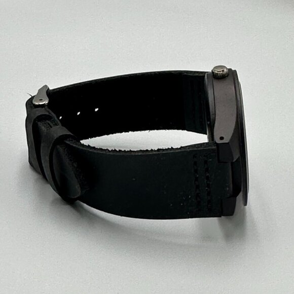 3 for $30 Minimalist Watch Men Brown Wood Case Black Leather Band 45MM - Picture 10 of 14